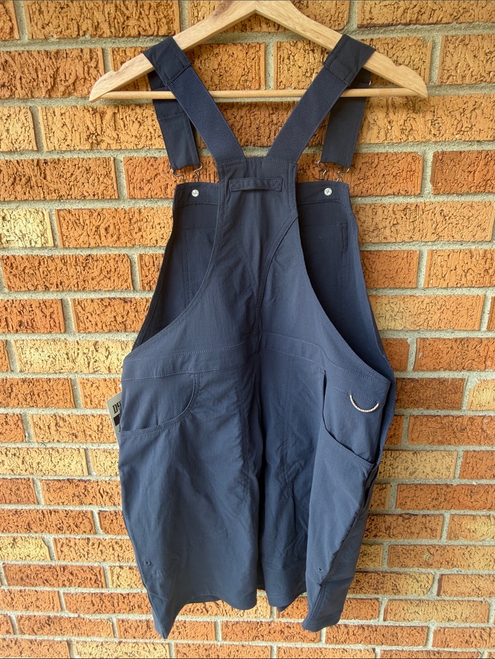 Duluth Trading Womens Heirloom Navy Bib Overall Shorts‎ XL Stretch Ripstop 7in - Picture 8 of 9
